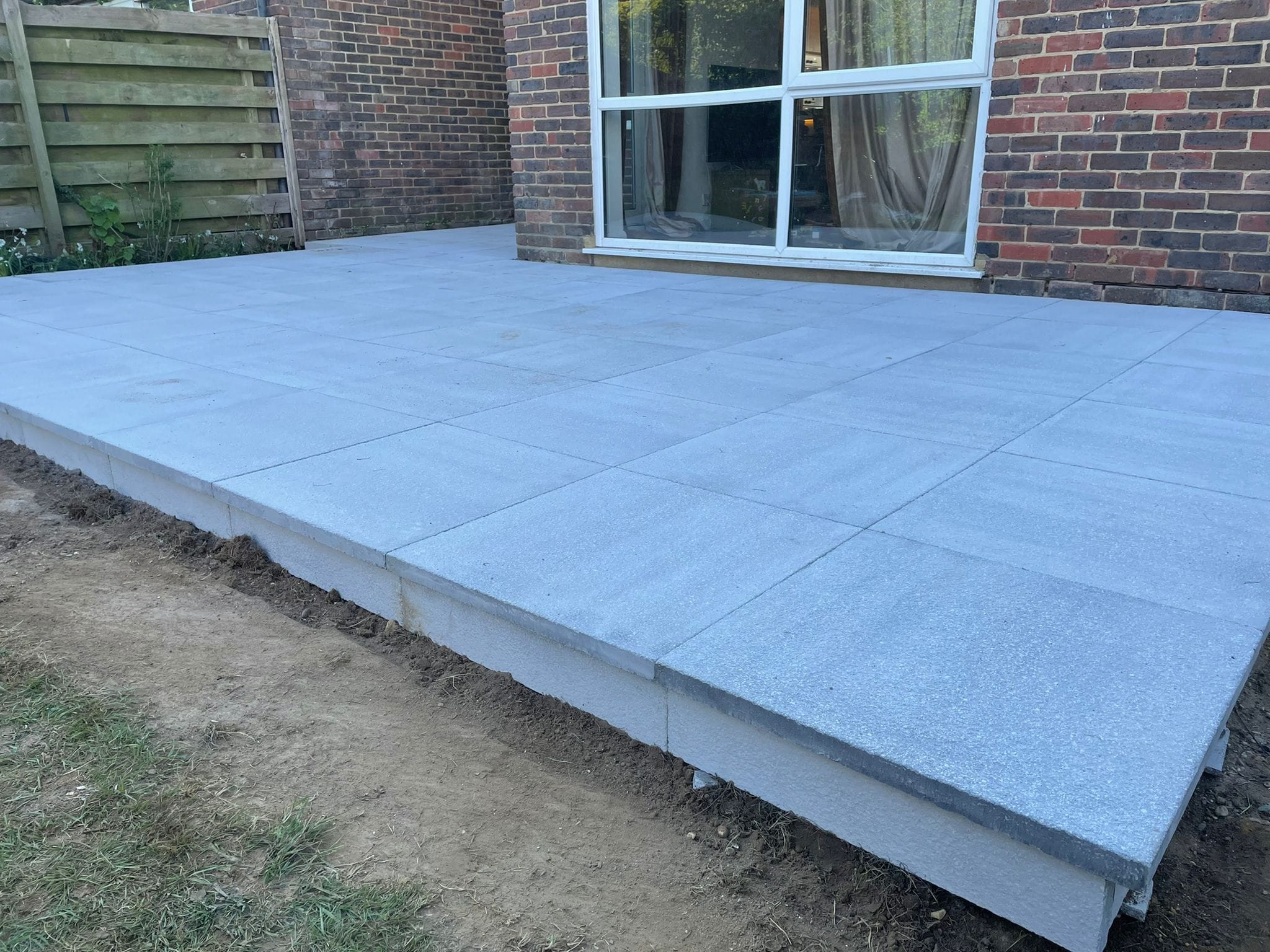Architectural garden structure and patio finish
