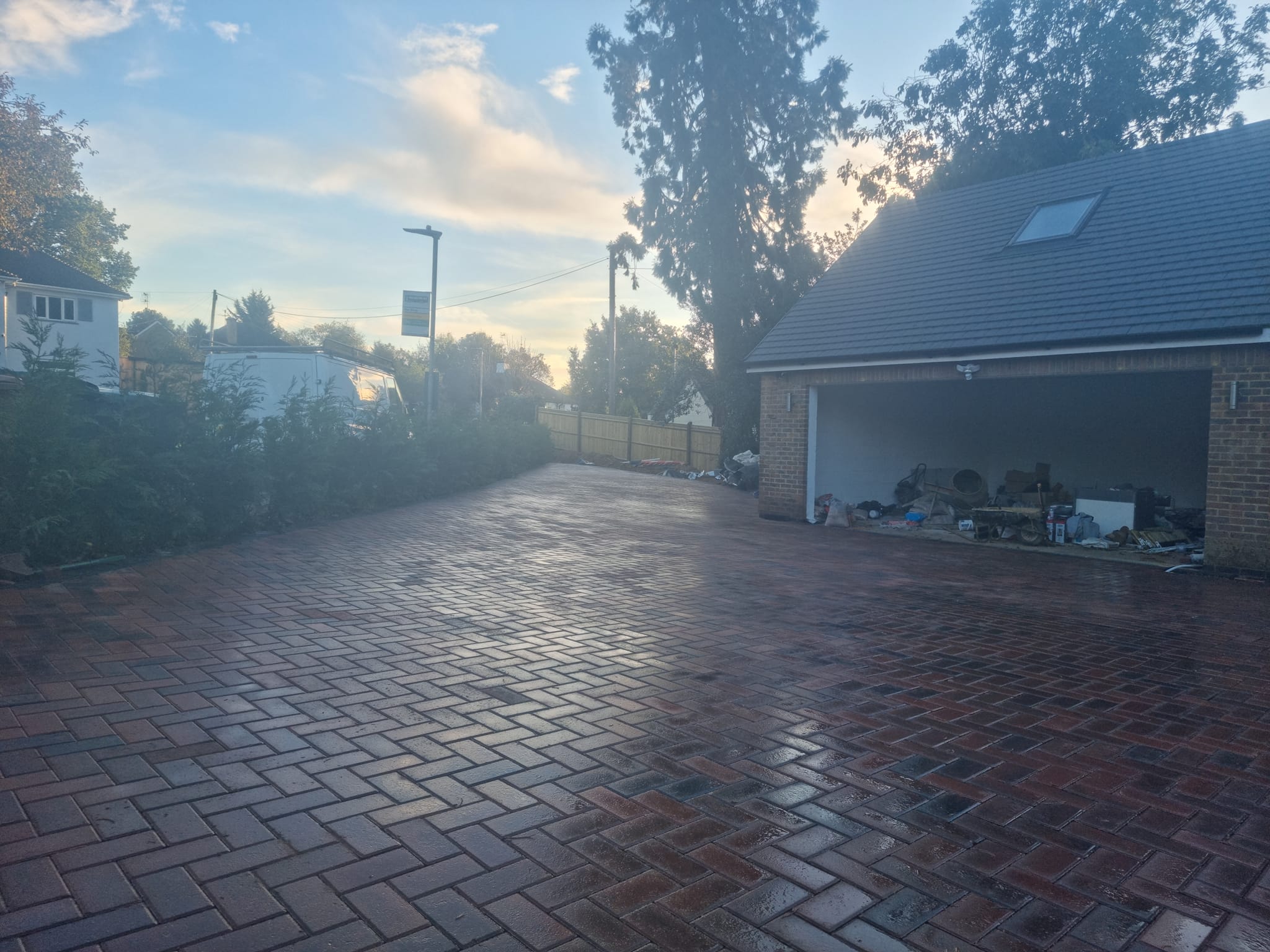 Heavy-duty permeable block paving driveway
